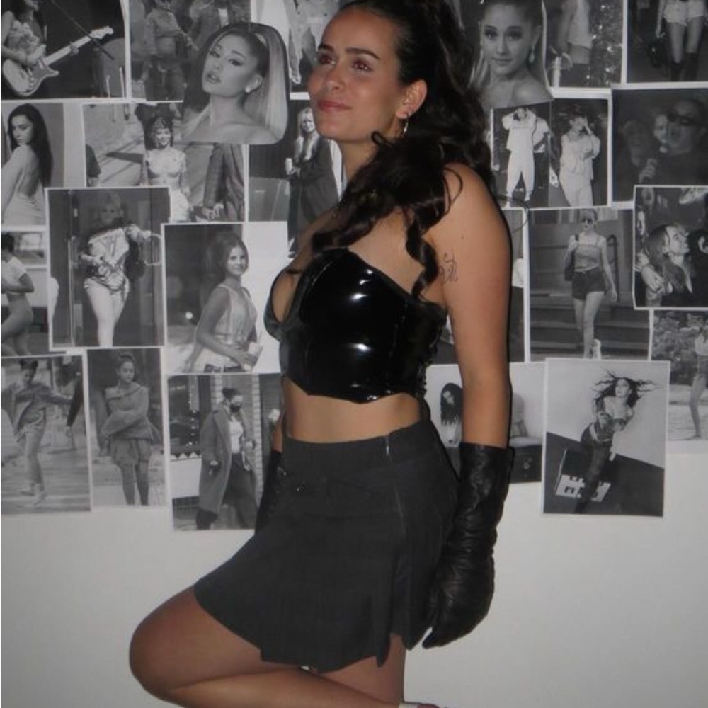 Black Vinyl Crop Top